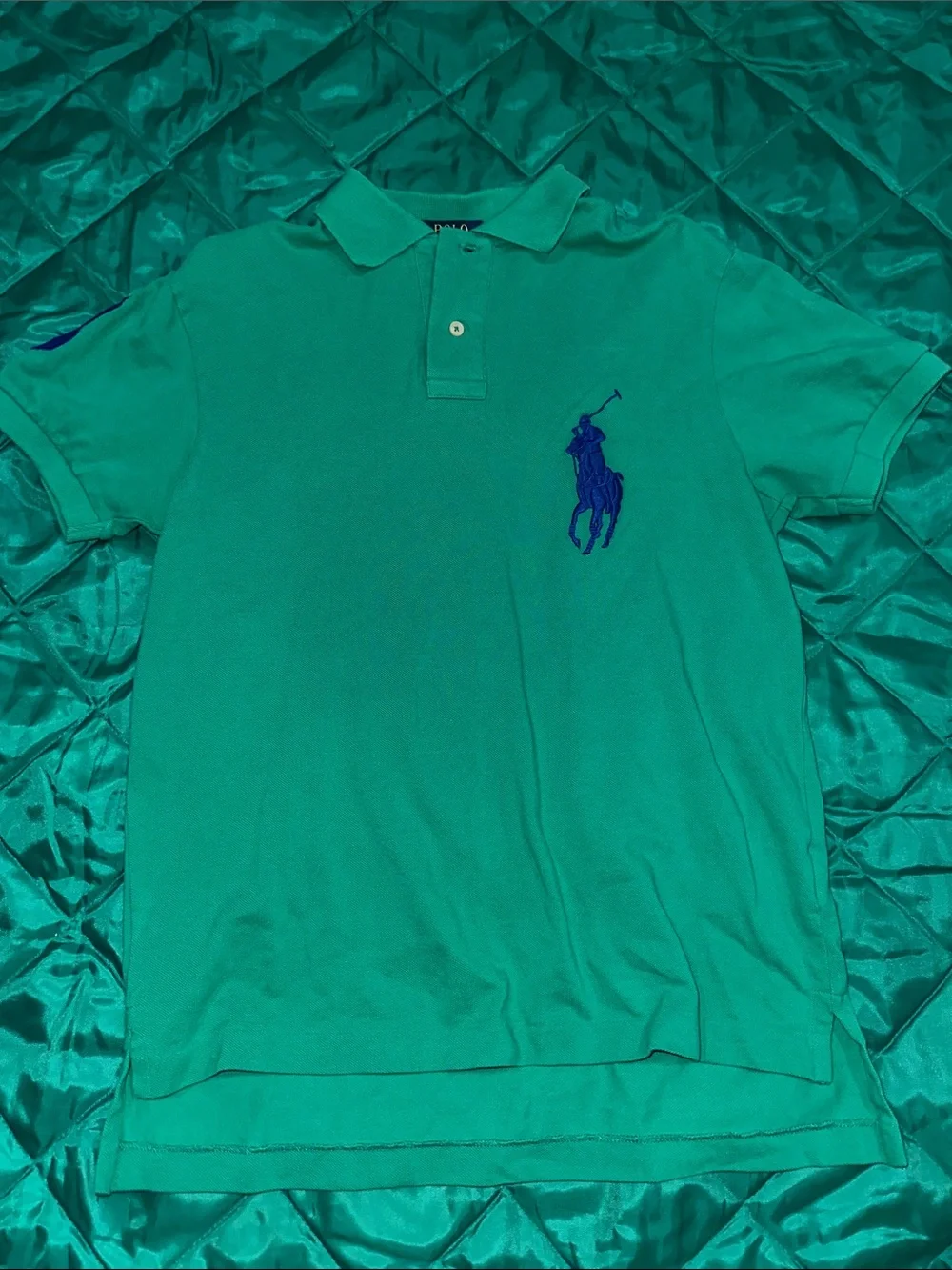Ralph Lauren Green Polo with Navy Embroidered Pony